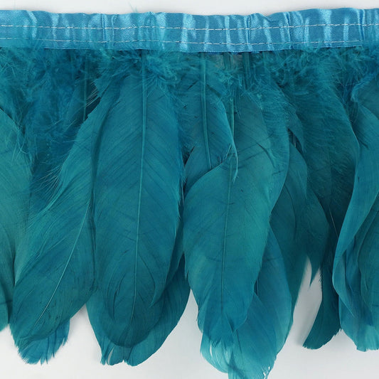 Parried Goose Pallet Feather Fringe - 6" - 1yd Aquamarine