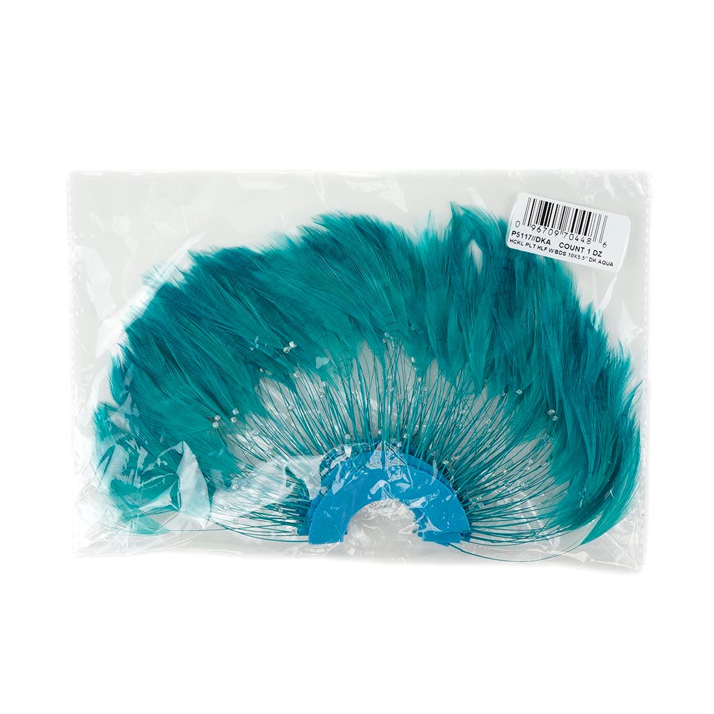 Feather Hackle Plates Solid Colors - Dark Aqua