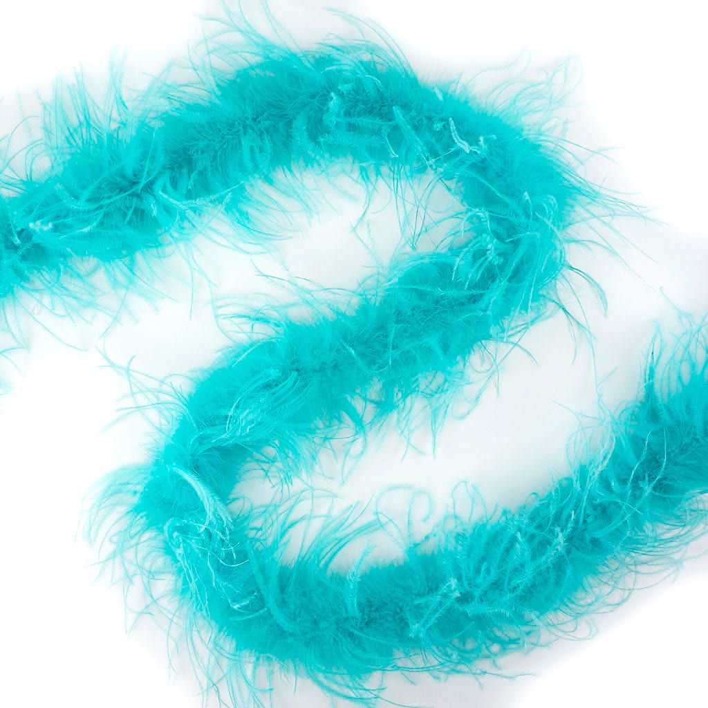 One Ply Ostrich Feather Boa - Light Aqua