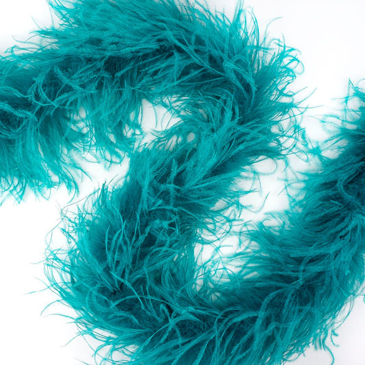 4ply Ostrich Feather Boas, Over 20 Colors to Pick Up (Aqua Blue)