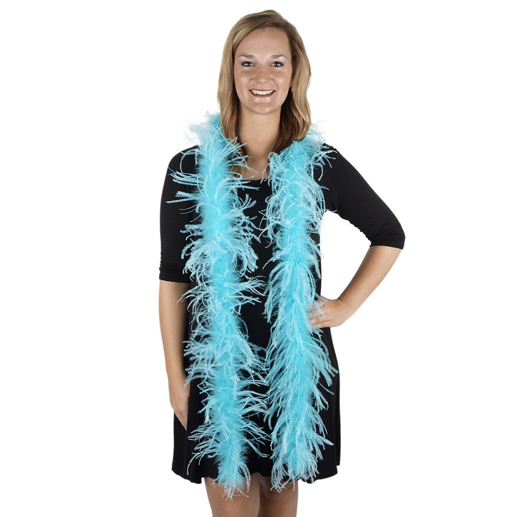 One Ply Ostrich Feather Boa - Light Aqua