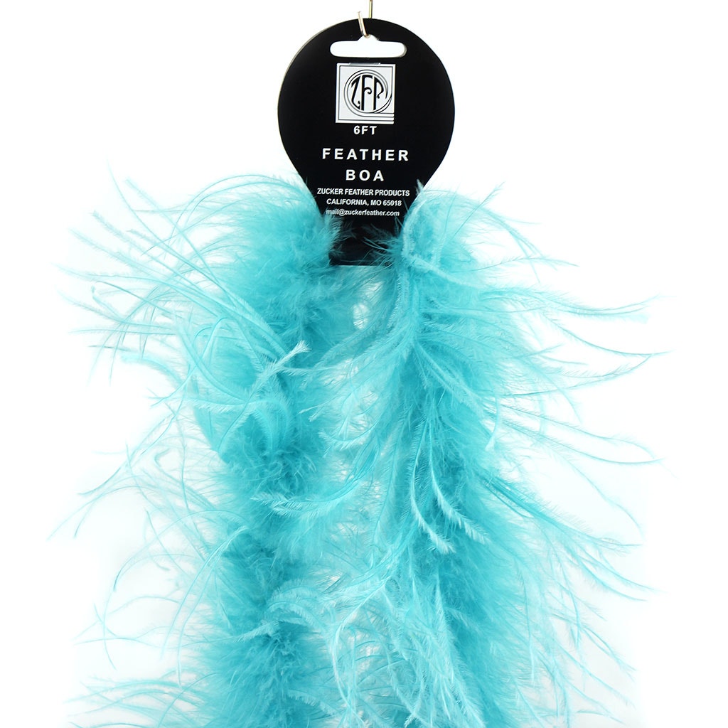 One Ply Ostrich Feather Boa - Light Aqua