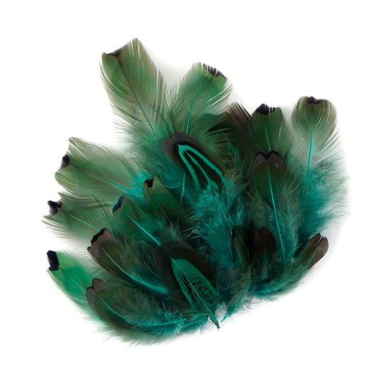 Heart Pheasant Plumage Dyed - Dark Aqua