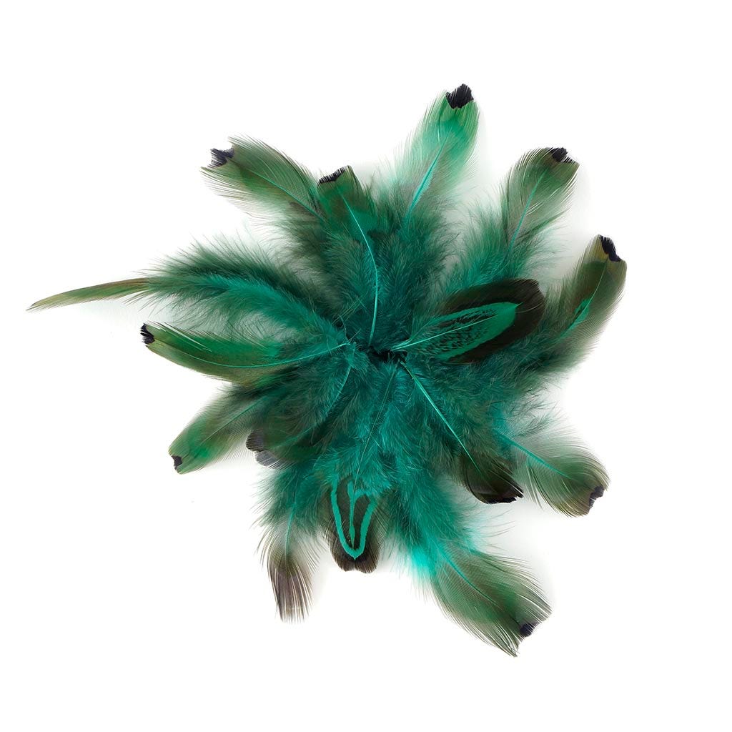 Heart Pheasant Plumage Dyed - Dark Aqua