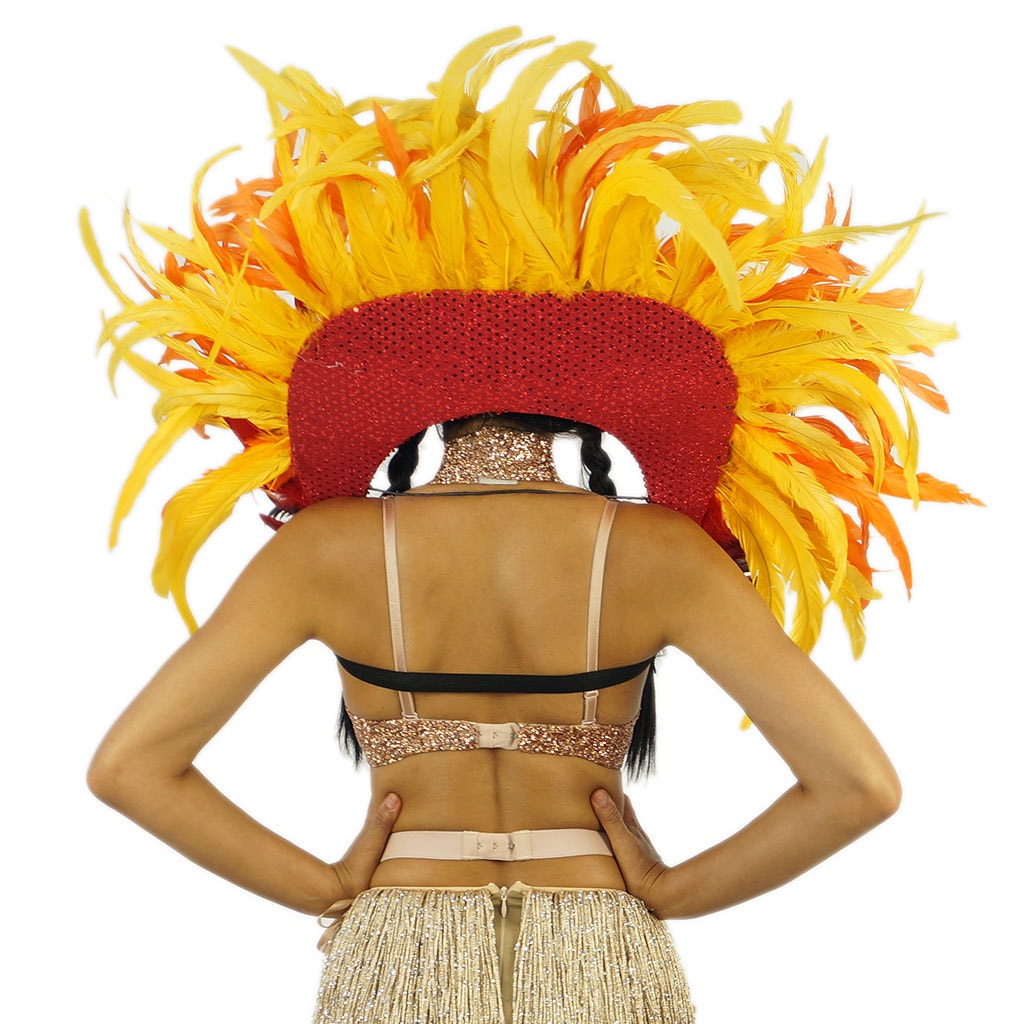 Empress Sun Feather Carnival Mardi-Gras Costume Set