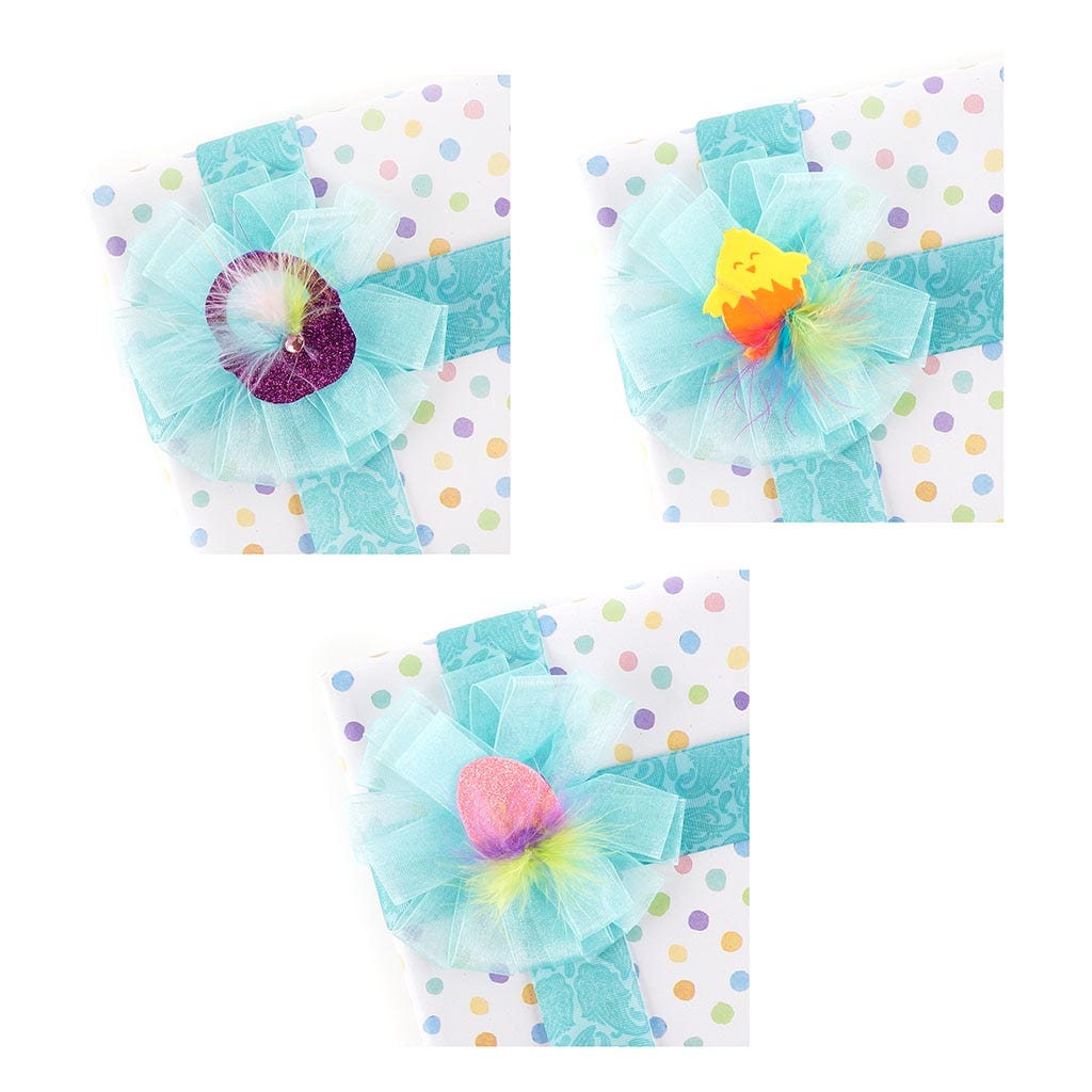Easter Stickers w/Marabou Spring 3 pc - Spring Mix