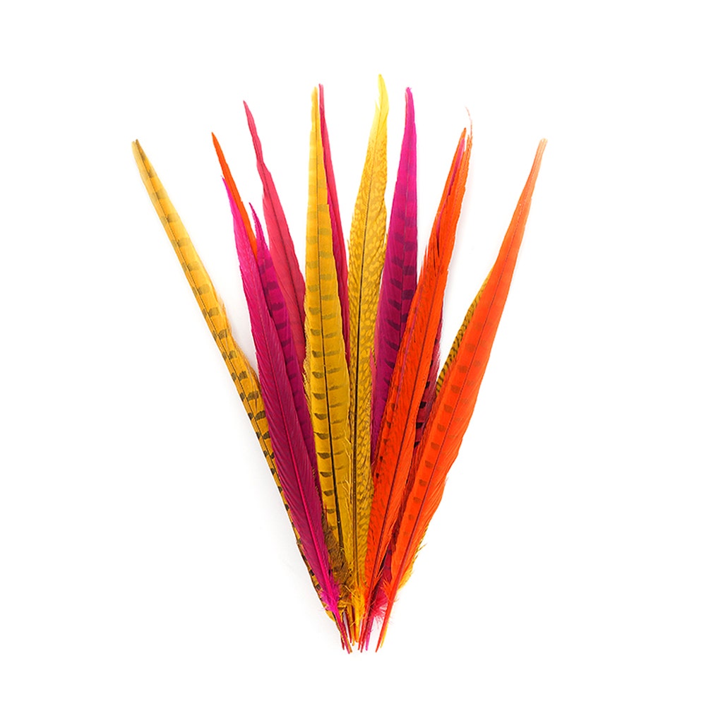 Assorted Pheasant Tails Mix Dyed - Fiesta Mix