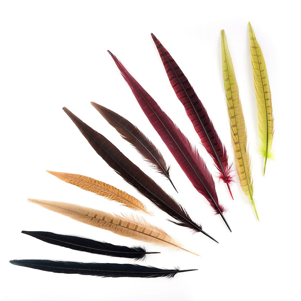 Assorted Pheasant Tails Mix Dyed Harvest
