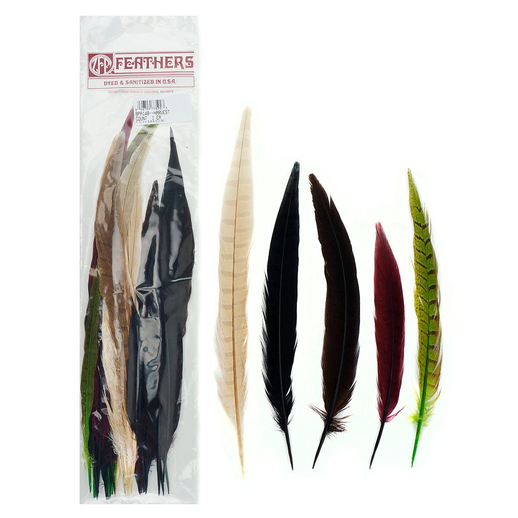 Assorted Pheasant Tails Mix Dyed Harvest