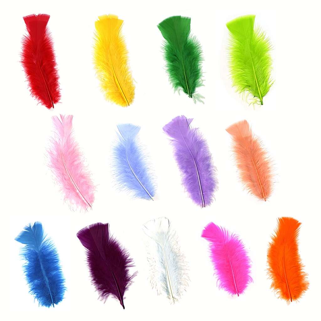 Turkey Feather Flats Mix Dyed - Assorted Mix