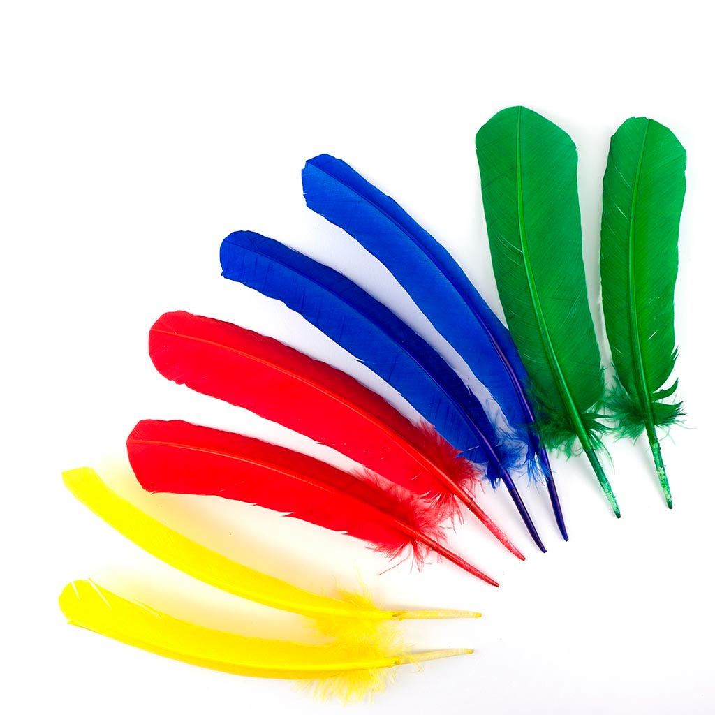 Turkey Quills Mix Colors by Pound - Assorted Mix