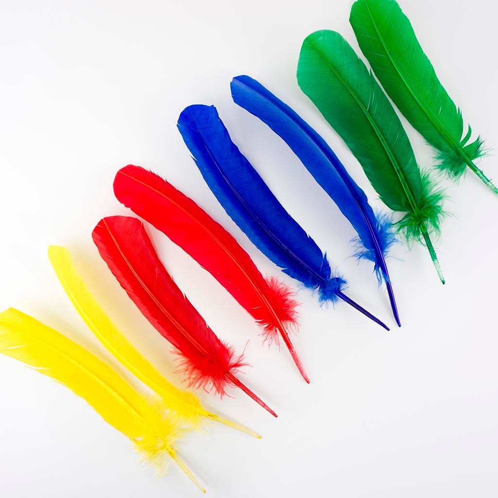 Turkey Quills Mix Colors by Pound - Assorted Mix