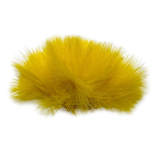 Strung Turkey Marabou Blood Quill Feathers 4-5" - YELLOW