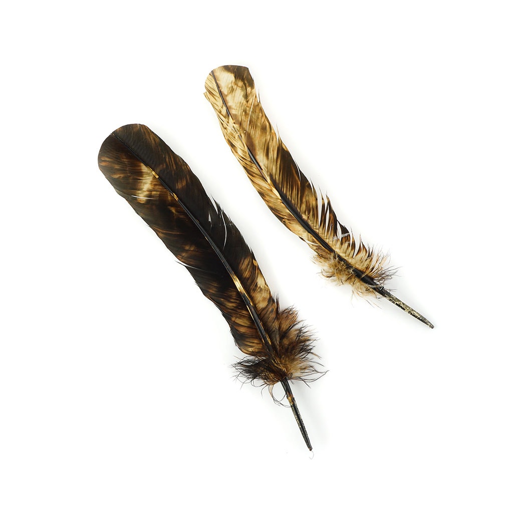 Turkey Quill - Tie Dye - Beige and Brown