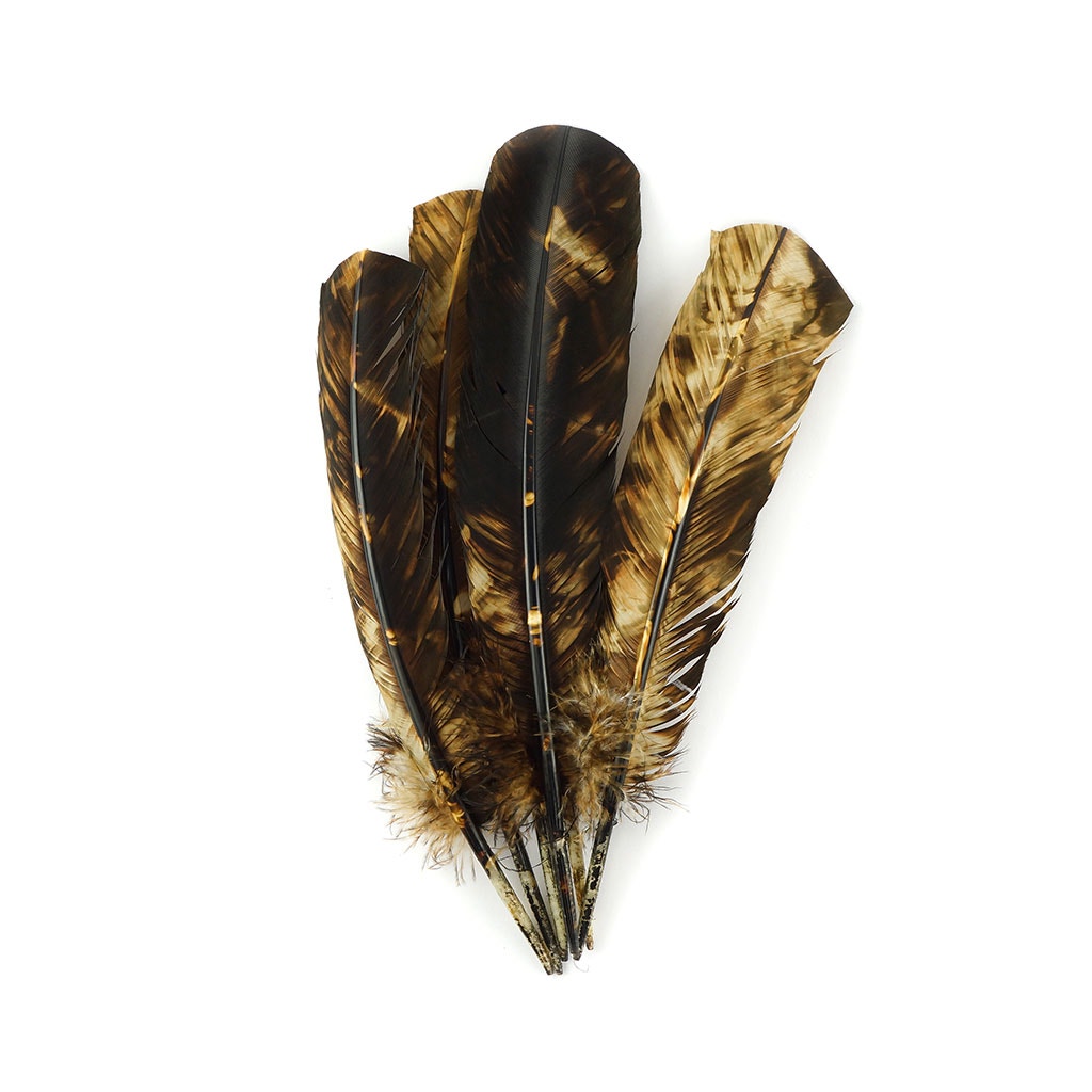 Turkey Quill - Tie Dye - Beige and Brown