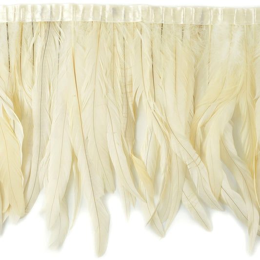 Bleach Dyed Coque Tail Fringe - 10-12" - Beige