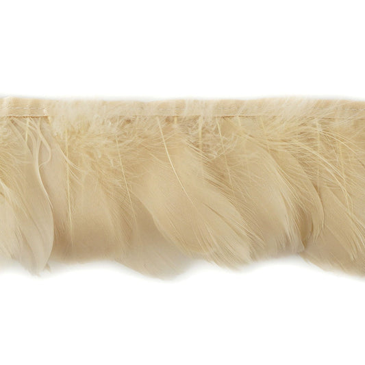 Goose Feather Fringe Trim - 5 Yards - Beige