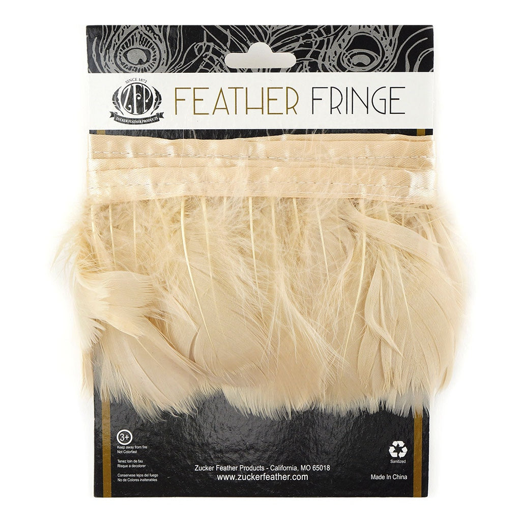 Goose Feather Fringe Trim - 1 Yard - Beige