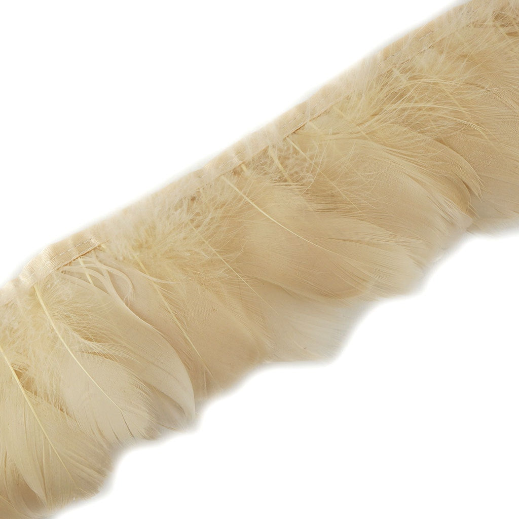 Goose Feather Fringe Trim - 1 Yard - Beige