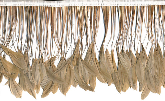 Stripped Bleached Coque Fringe - Beige