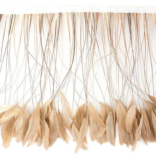 Stripped Bleached Coque Fringe - Beige