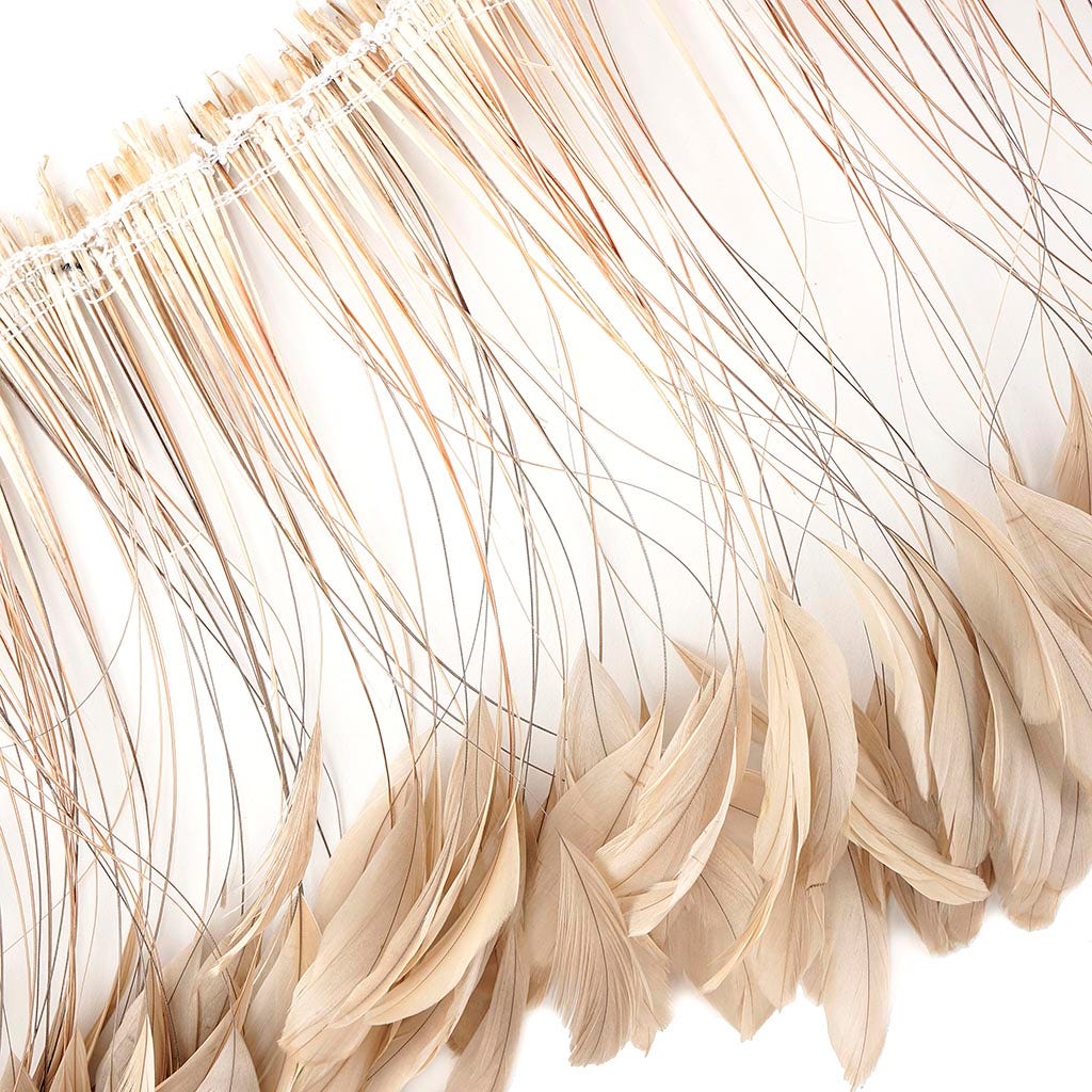 Stripped Bleached Coque Fringe - Beige