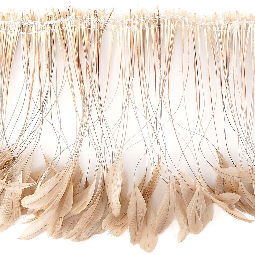 Stripped Bleached Coque Fringe - Beige