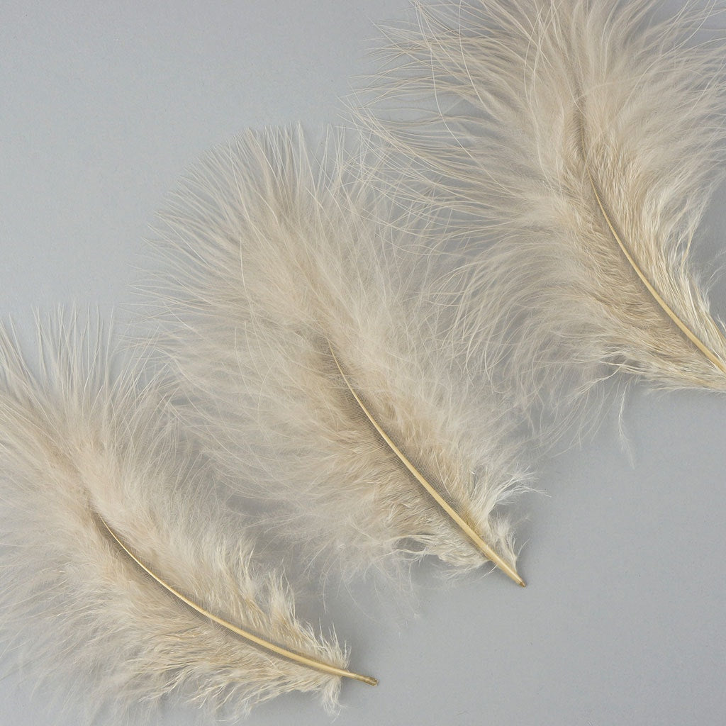 Loose Turkey Marabou Feathers 3-8" Dyed - Beige