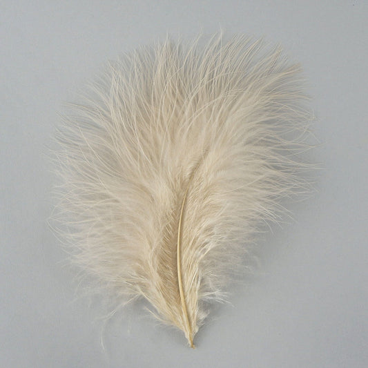 Loose Turkey Marabou Feathers 3-8" Dyed - Beige