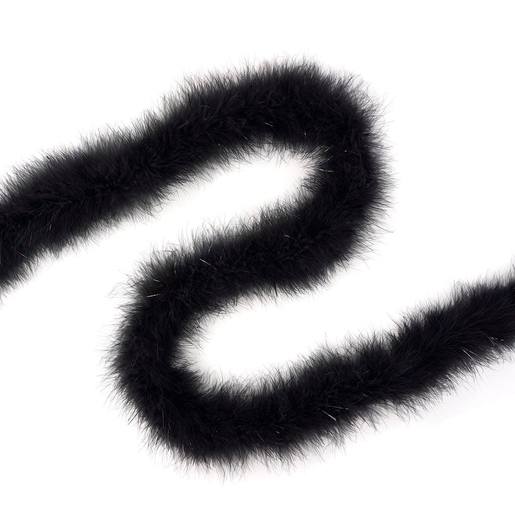 Marabou Boa with Lurex - Mediumweight  - Black/Black Lurex