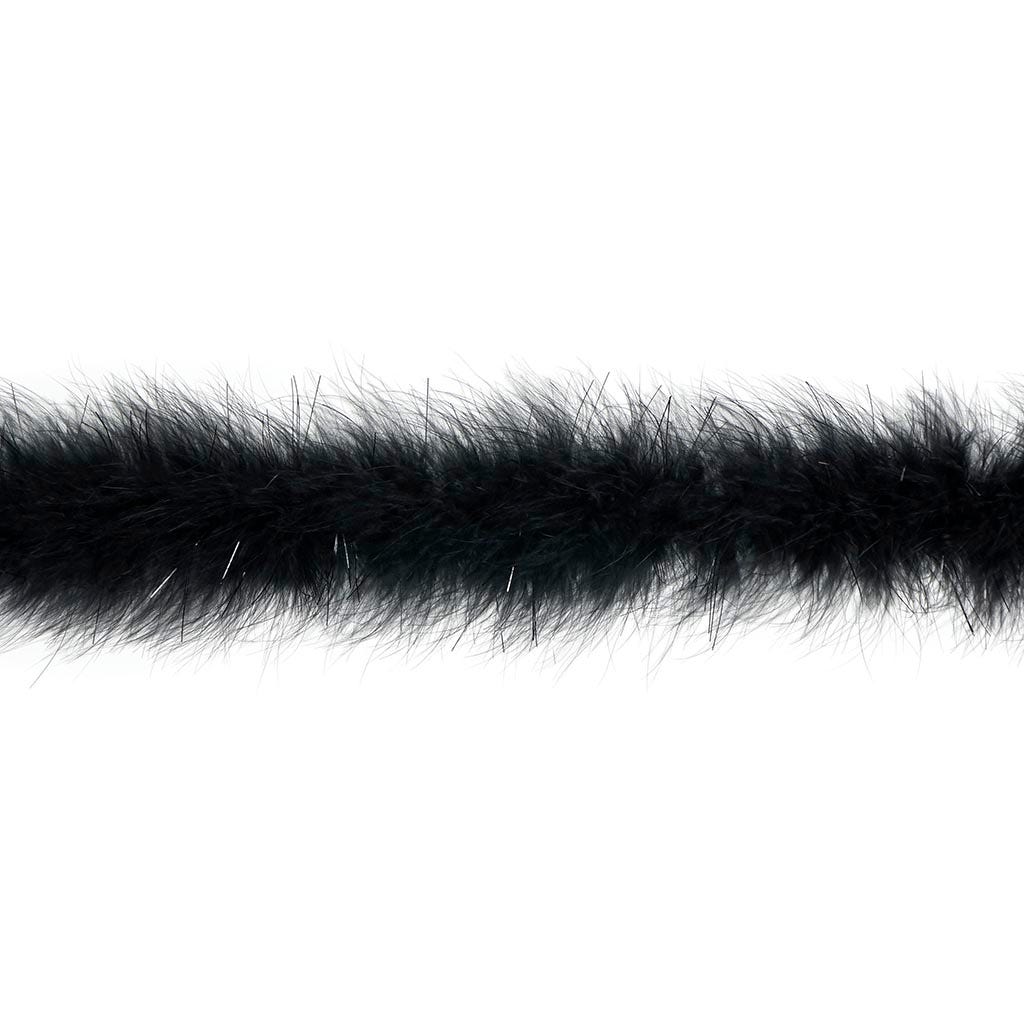 Marabou Boa with Lurex - Mediumweight  - Black/Black Lurex