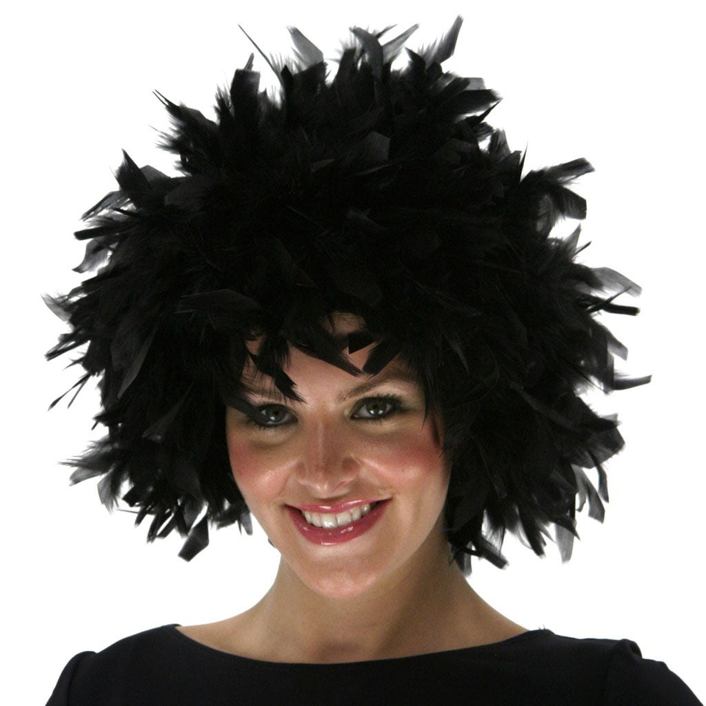 Chandelle Feather Wig - Solid - Black