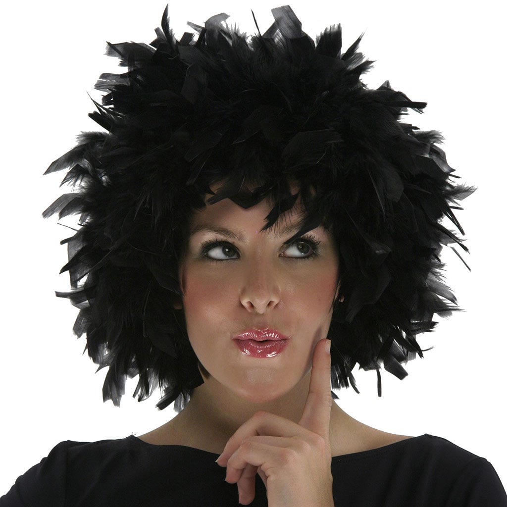 Chandelle Feather Wig - Solid - Black