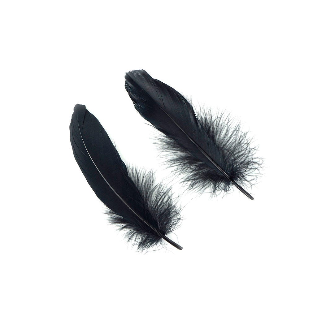 Goose Satinette Feathers Dyed - Black - 1/4 lb