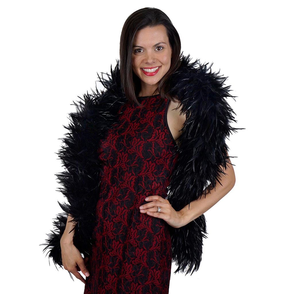 Rooster Hackle Boa Dyed - Black