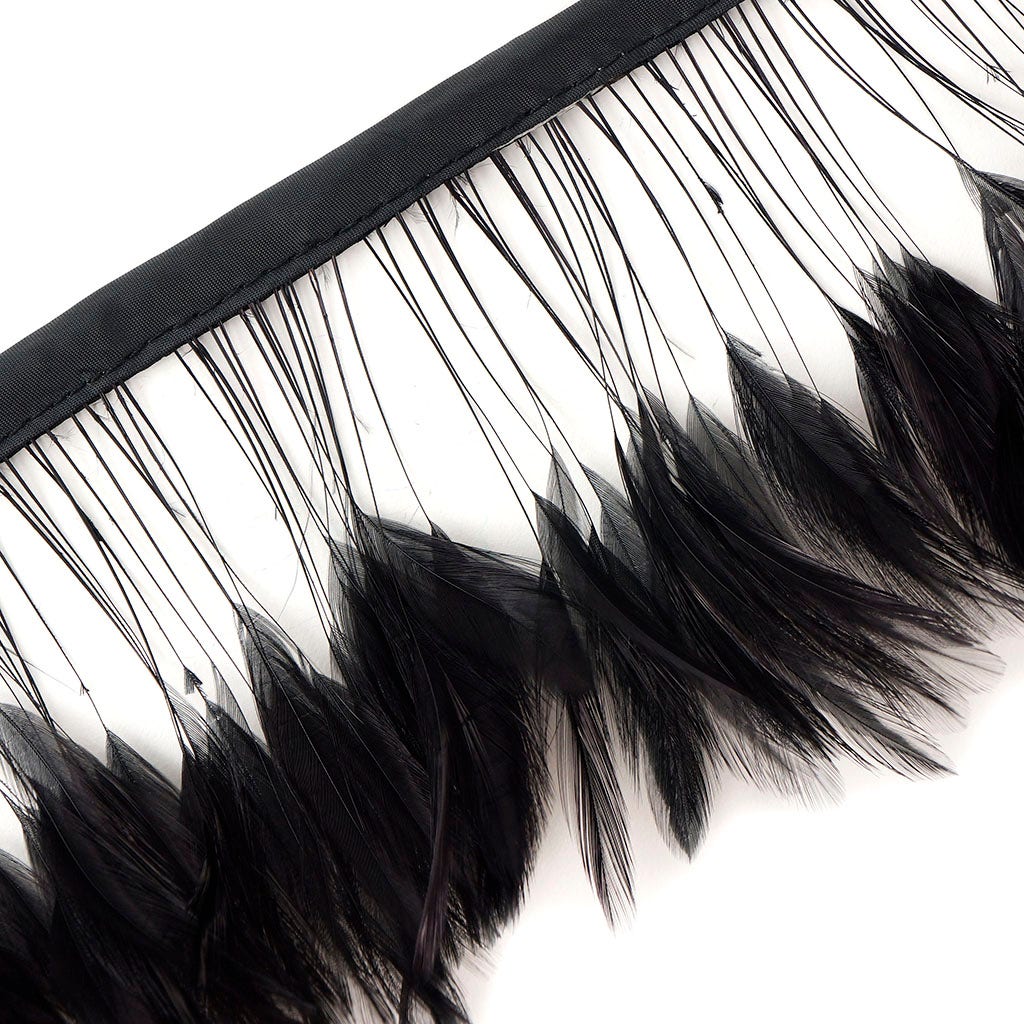 Stripped Hackle Feather Fringe - Black