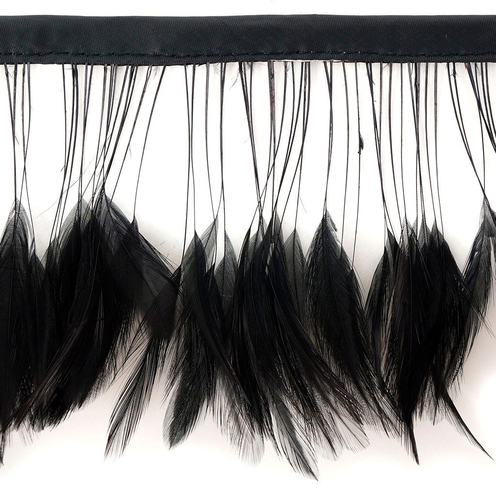 Stripped Hackle Feather Fringe - Black
