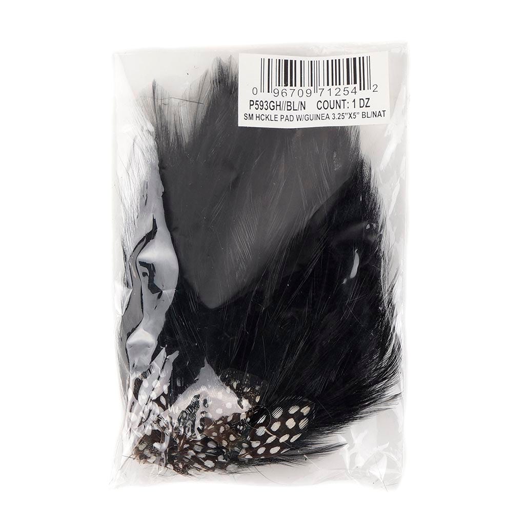 Hackle-Guinea Feather Pad - Black Natural
