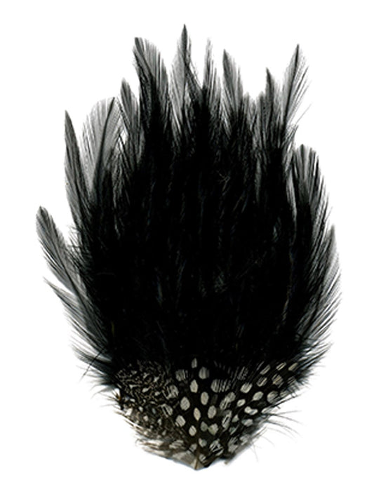 Hackle-Guinea Small Feather Pad - Black Natural