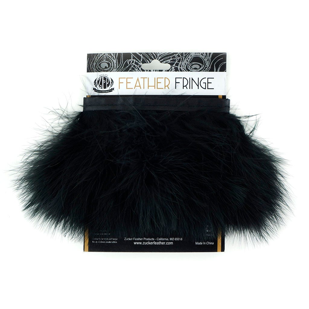 Marabou Feather Fringe Black