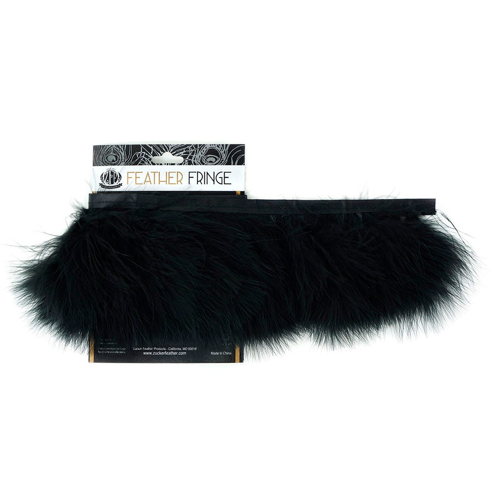 Marabou Feather Fringe Black