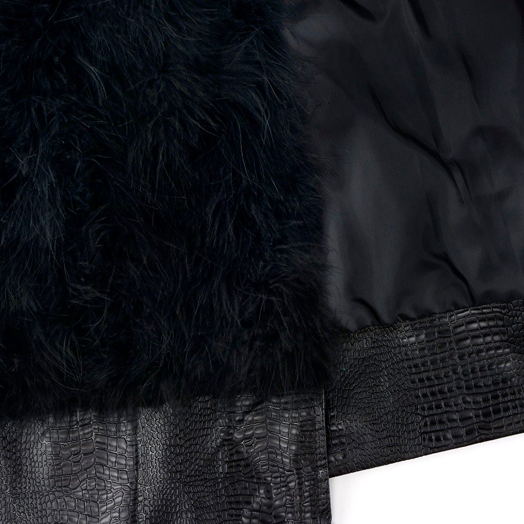 Black marabou jacket sale