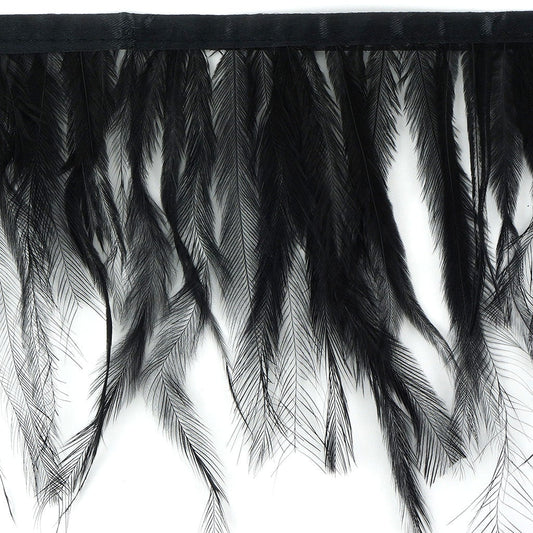 Emu Feather Fringe 5yd Black