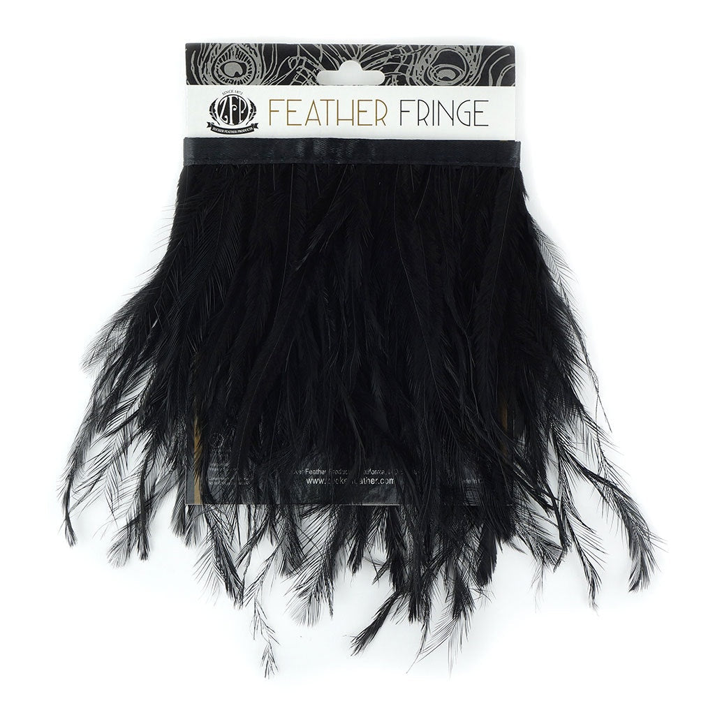 Emu Feather Fringe 1yd Black