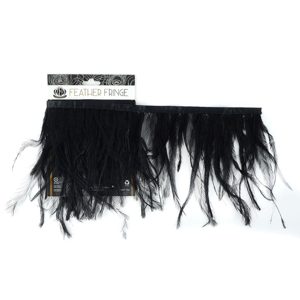 Emu Feather Fringe 1yd Black