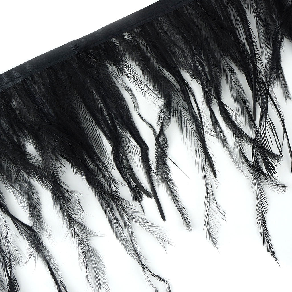 Emu Feather Fringe 1yd Black