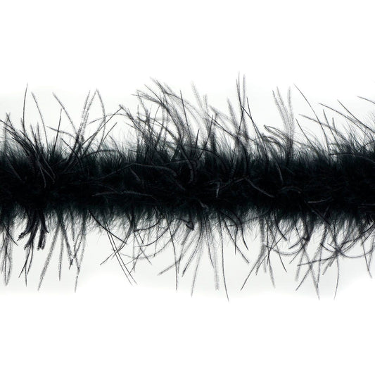 One Ply Ostrich Feather Boa - Black