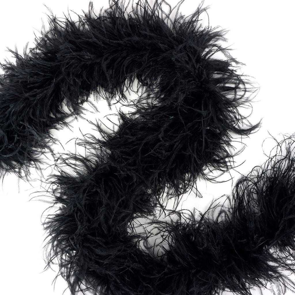 Black 3 Ply Ostrich Feather Boa