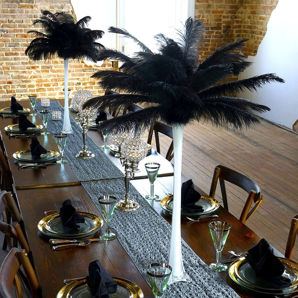 Gold Ostrich Feathers - Feather Centerpieces | Wedding Centerpieces |  Feather Decorations | Feathers For Vases