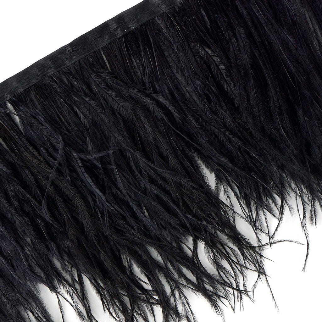 Ostrich Feather Fringe 2PLY - Black